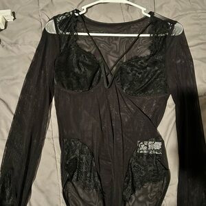 Amazon Essentials Black Lace Bodysuit